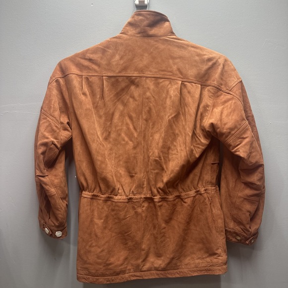 THE TERRITORY AHEAD 1990 Tan LEATHER Heavy Duty Mens L Ranch Field Zip Jacket - Picture 2 of 16